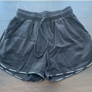 ALEXANDER WANG DRAWSTRING TRACK SHORTS (BLACK)